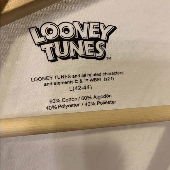 Warner Bros. Looney Tunes mens Sz L White Graphic‎ Tee - Picture 2 of 12